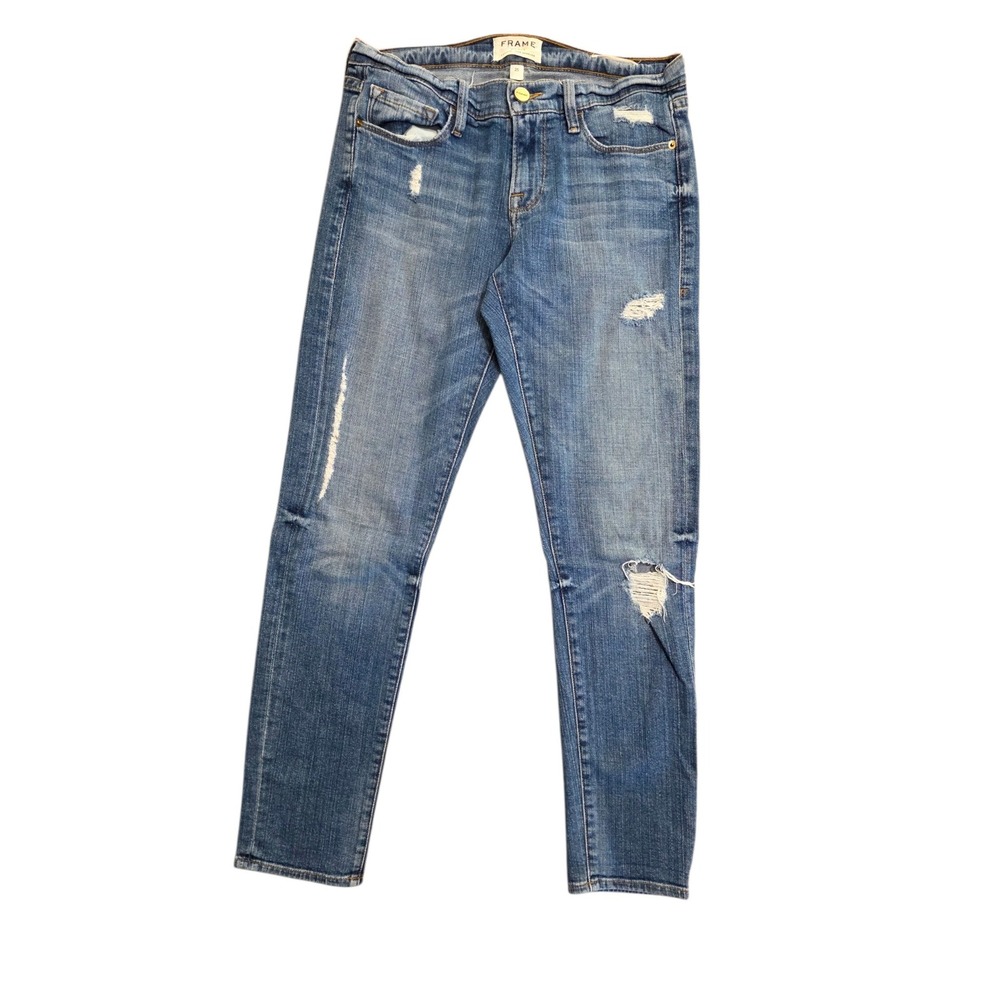 Frame Denim Le Garcon Amherst Distressed Slim Boyfriend Jeans Size 25